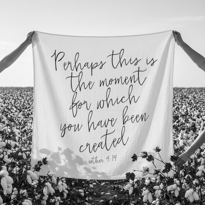 Esther 4:14 Scripture swaddle and wall art by Modern Burlap