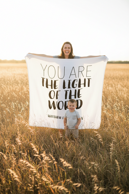 Matthew 5:14 Scripture Swaddle | GOTS Certified Organic Cotton Muslin