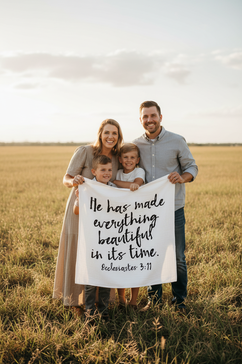 Ecclesiastes 3:11 Scripture swaddle and wall art by Modern Burlap