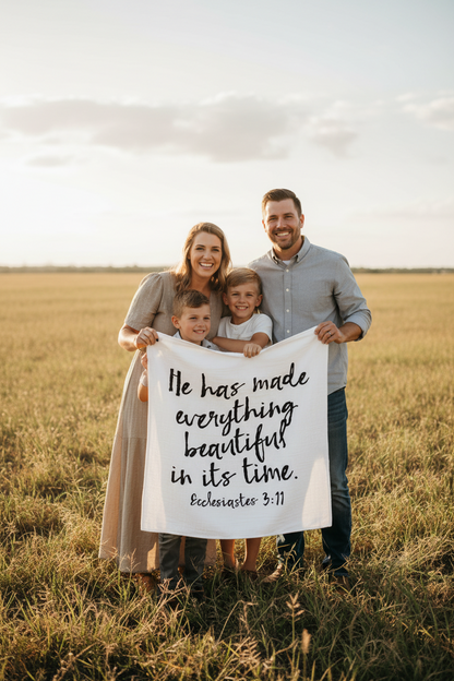 Ecclesiastes 3:11 Scripture swaddle and wall art by Modern Burlap