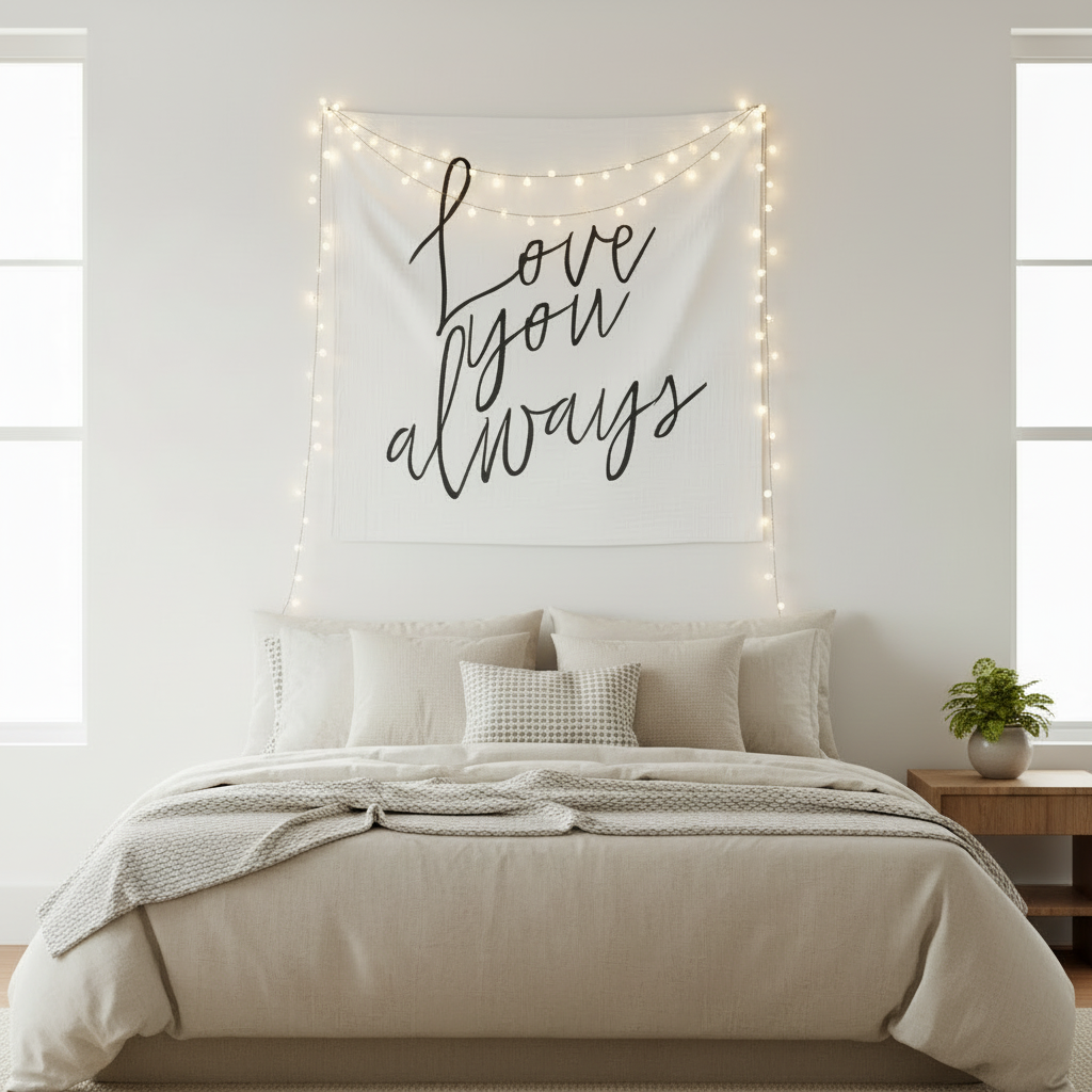 Love You Always Organic Swaddle + Wall Art | GOTS Certified Organic Cotton Muslin