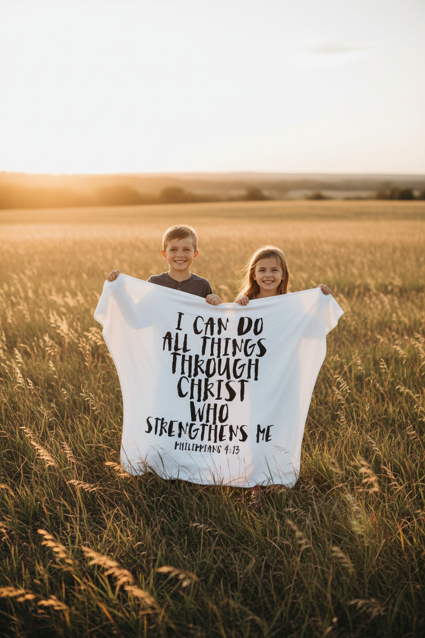 Philippians 4:13 Scripture baby gift by Modern Burlap