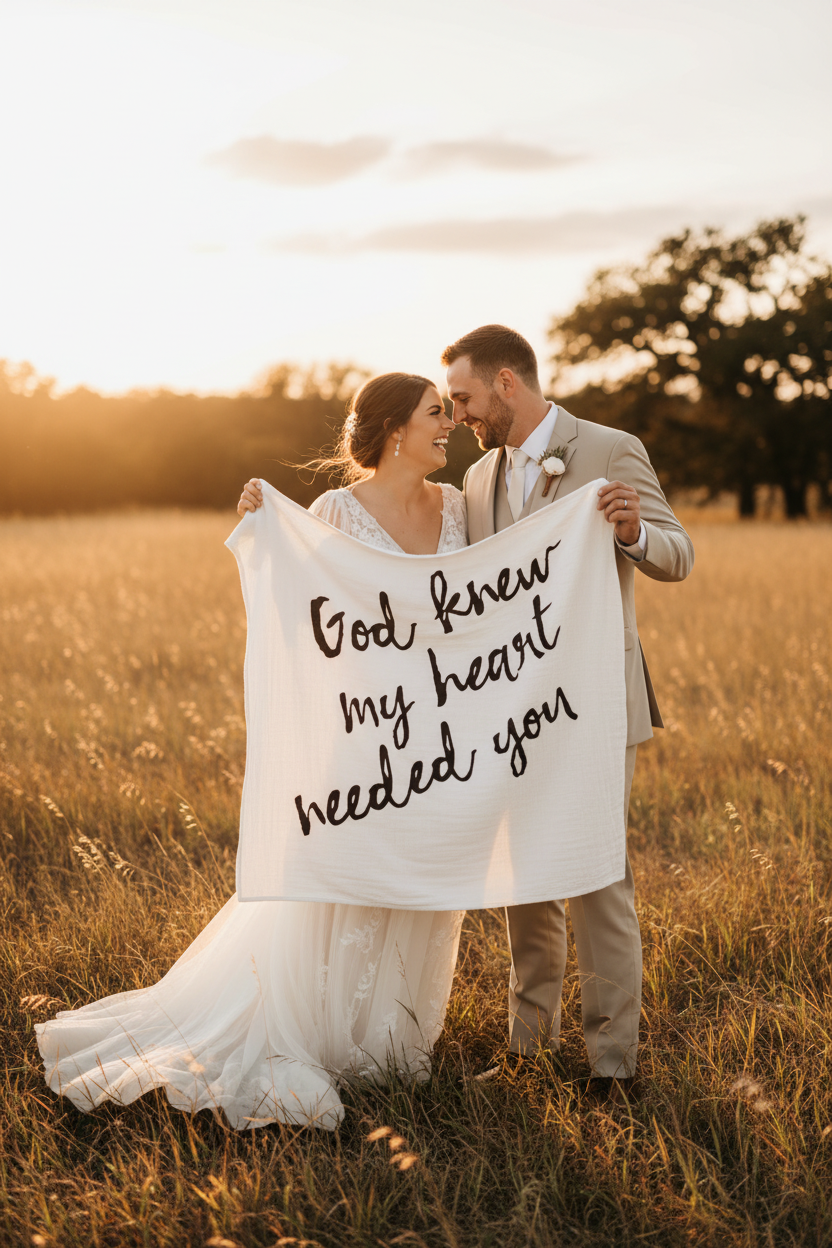 God Knew My Heart Needed You organic cotton muslin swaddle by Modern Burlap