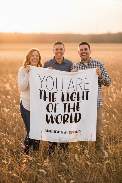Matthew 5:14 Scripture Swaddle | GOTS Certified Organic Cotton Muslin