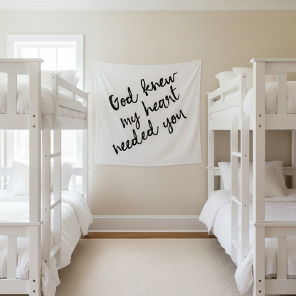God Knew My Heart Needed You organic cotton muslin swaddle by Modern Burlap