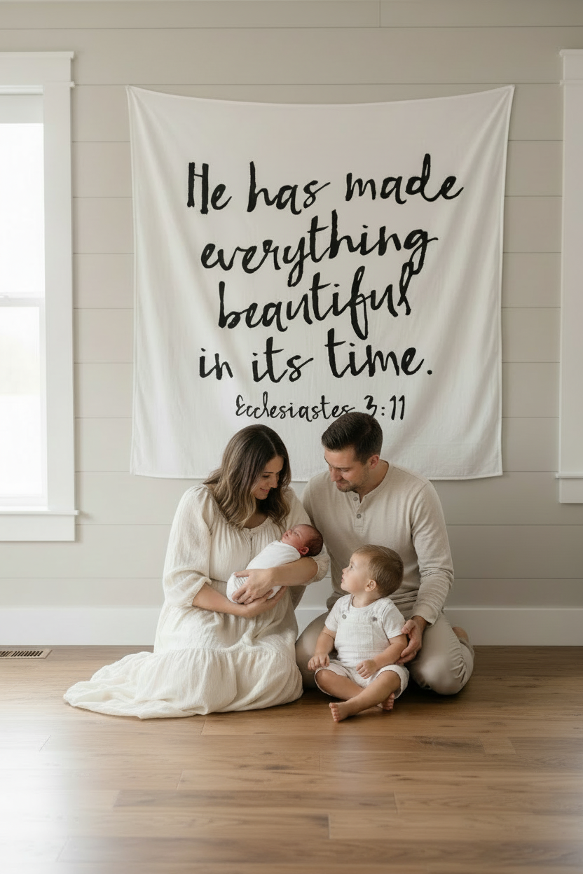 Ecclesiastes 3:11 Scripture swaddle and wall art by Modern Burlap
