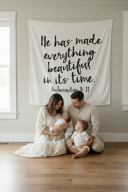 Ecclesiastes 3:11 Scripture swaddle and wall art by Modern Burlap