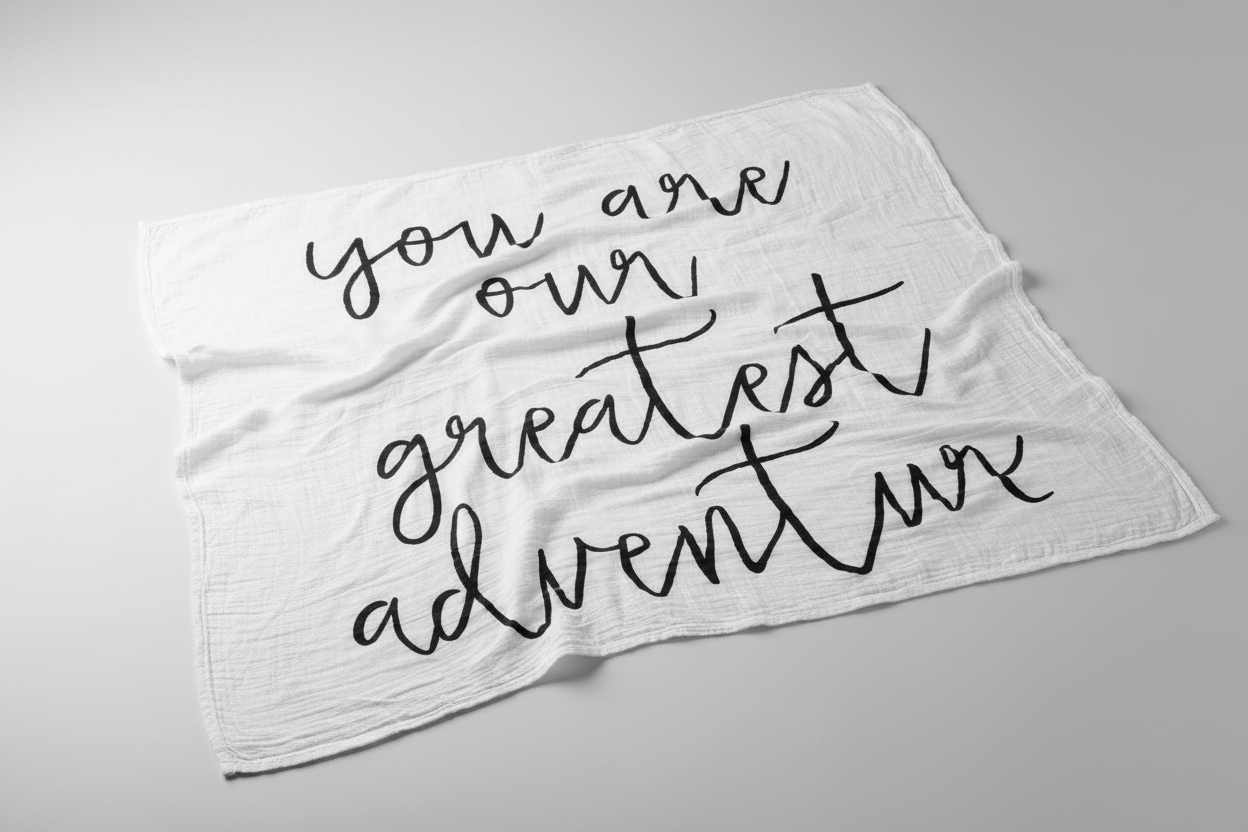 You Are Our Greatest Adventure organic cotton swaddle