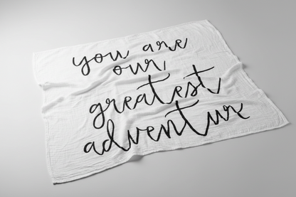 You Are Our Greatest Adventure organic cotton swaddle