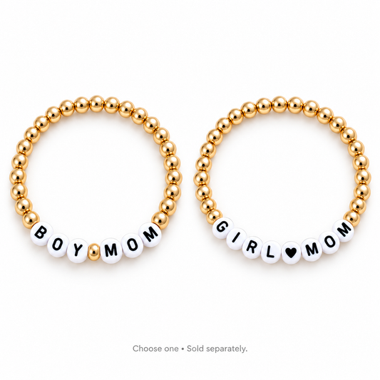 LOLA MAGNOLIA Boy Mom and Girl Mom bracelets — choose one, sold separately