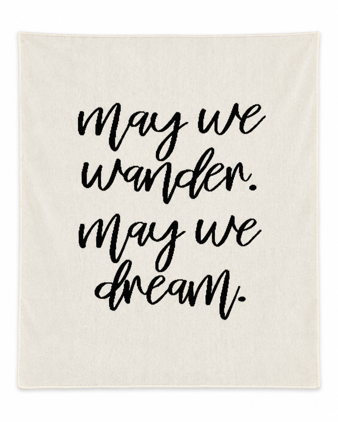 May We Wander recycled cotton blanket — Natural ivory studio flat lay