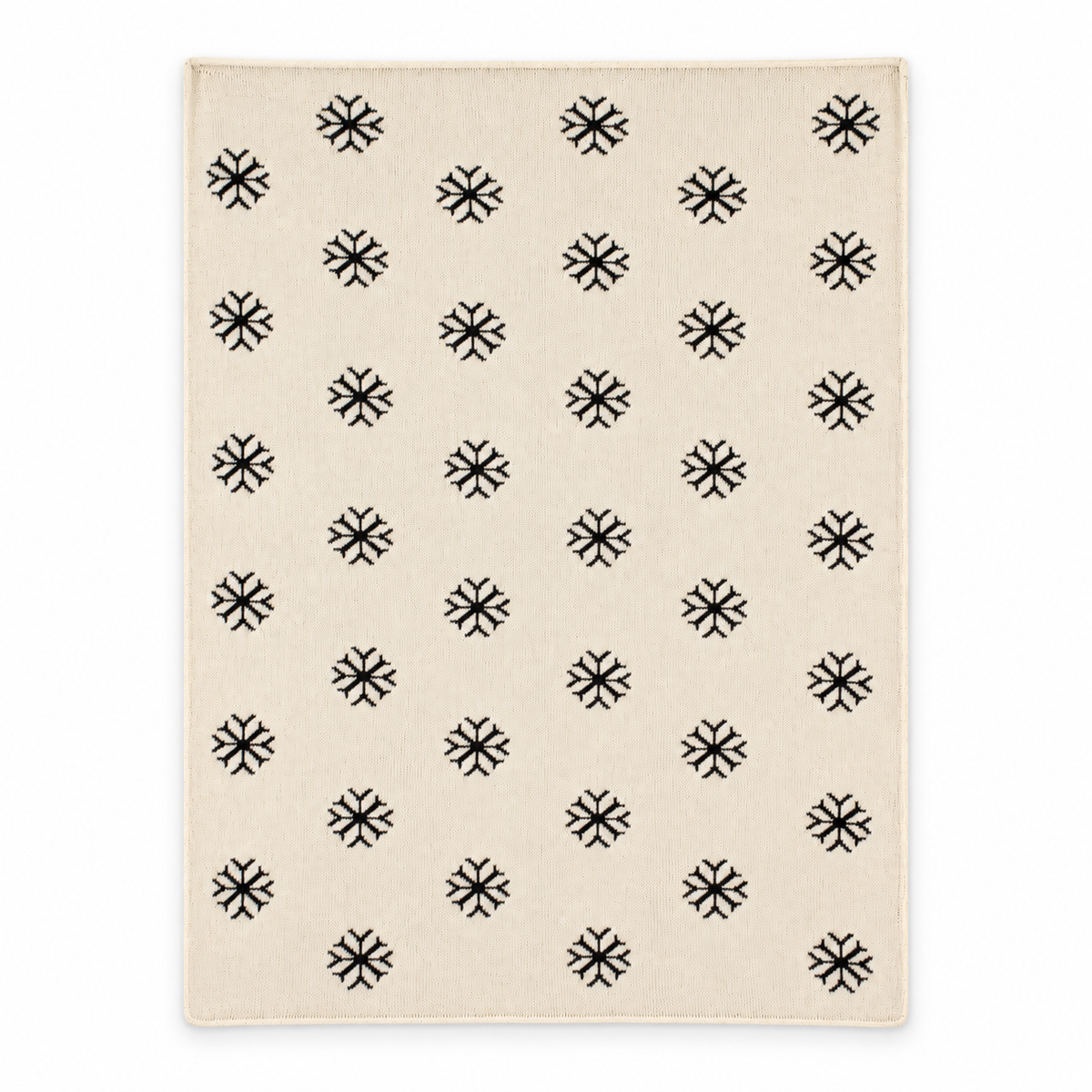 Mini Snowflake Recycled Cotton Throw Blanket, full-front studio view on white.