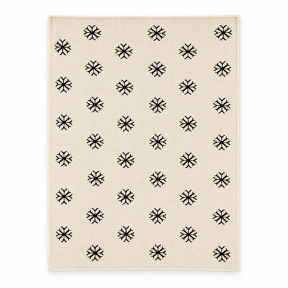 Mini Snowflake Recycled Cotton Throw Blanket, full-front studio view on white.