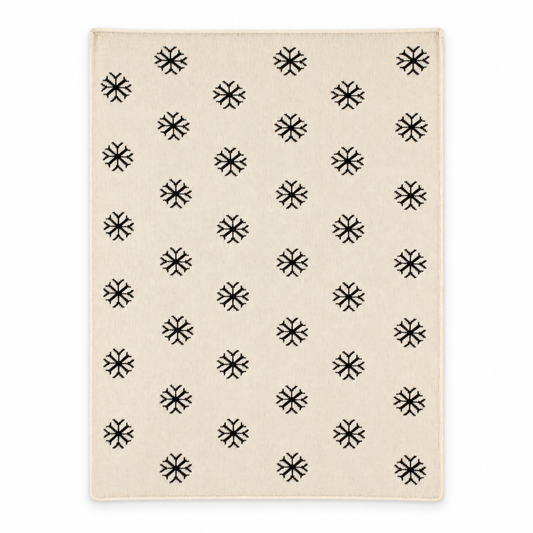 Mini Snowflake Recycled Cotton Throw Blanket, full-front studio view on white.