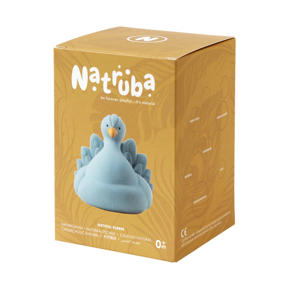 
                  
                    Load image into Gallery viewer, Natruba - Natural rubber Bathtoy Peacock - Light Blue
                  
                