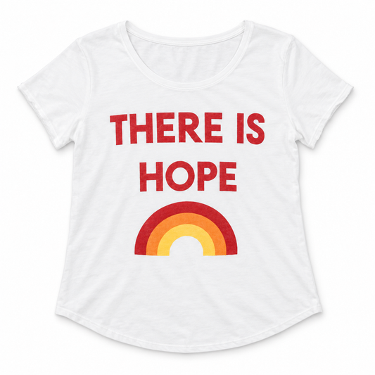 There Is Hope Organic Women's Tee | XS–XXL, full front studio view on white