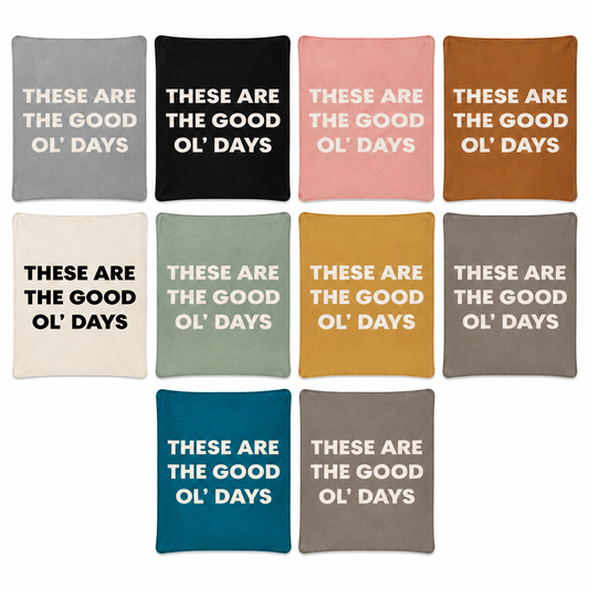 These Are the Good Ol' Days Recycled Cotton Throw Blanket — all design/color options; each sold separately. 
