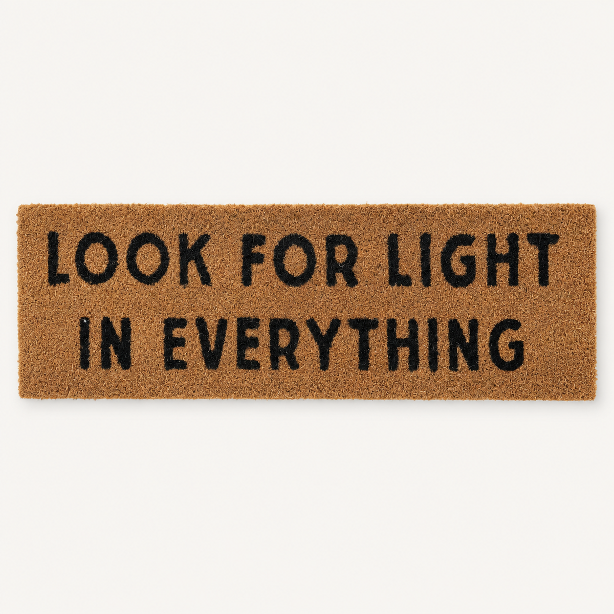 Look for Light in Everything XL doormat design, available as an opened showroom sample.