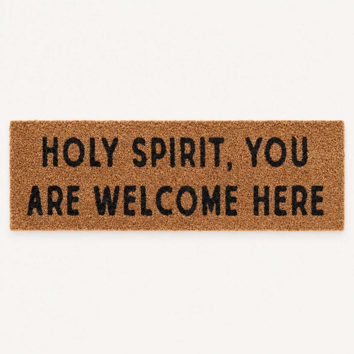 Holy Spirit, You Are Welcome Here XL doormat design, available as an opened showroom sample.
