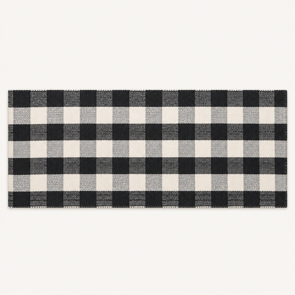 Buffalo Plaid Doormat Runner | Runner Only shown alone on a warm off-white studio background.
