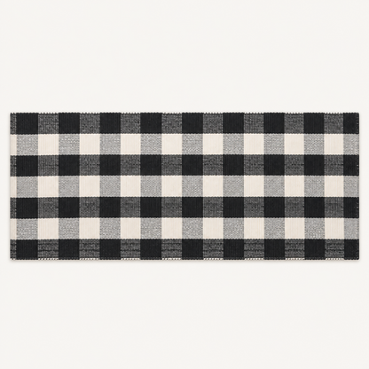 Buffalo Plaid Doormat Runner | Runner Only shown alone on a warm off-white studio background.