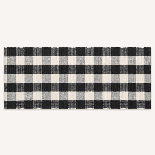 Buffalo Plaid Doormat Runner | Runner Only shown alone on a warm off-white studio background.