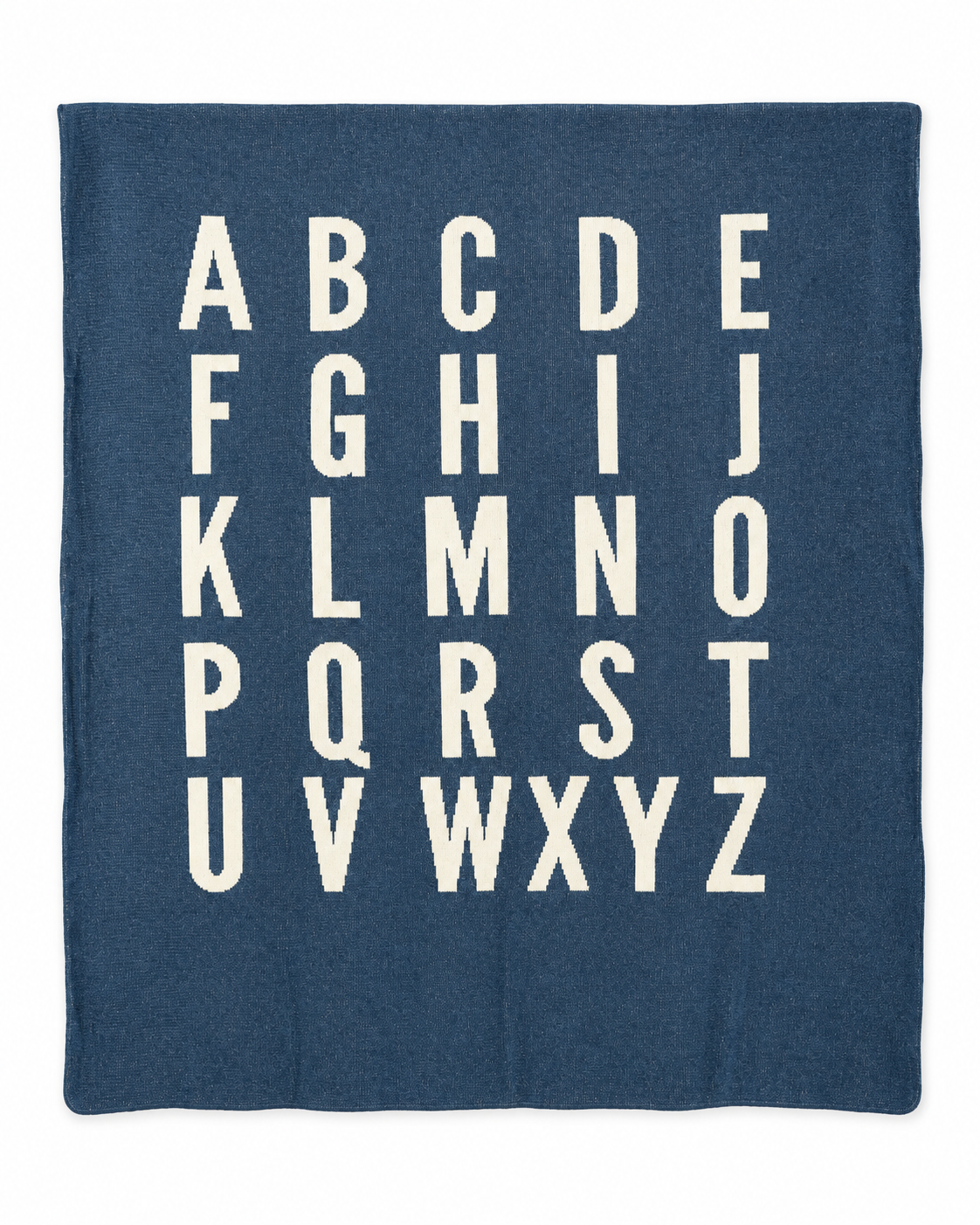 ABC Recycled Cotton Throw Blanket — full blanket design on white
