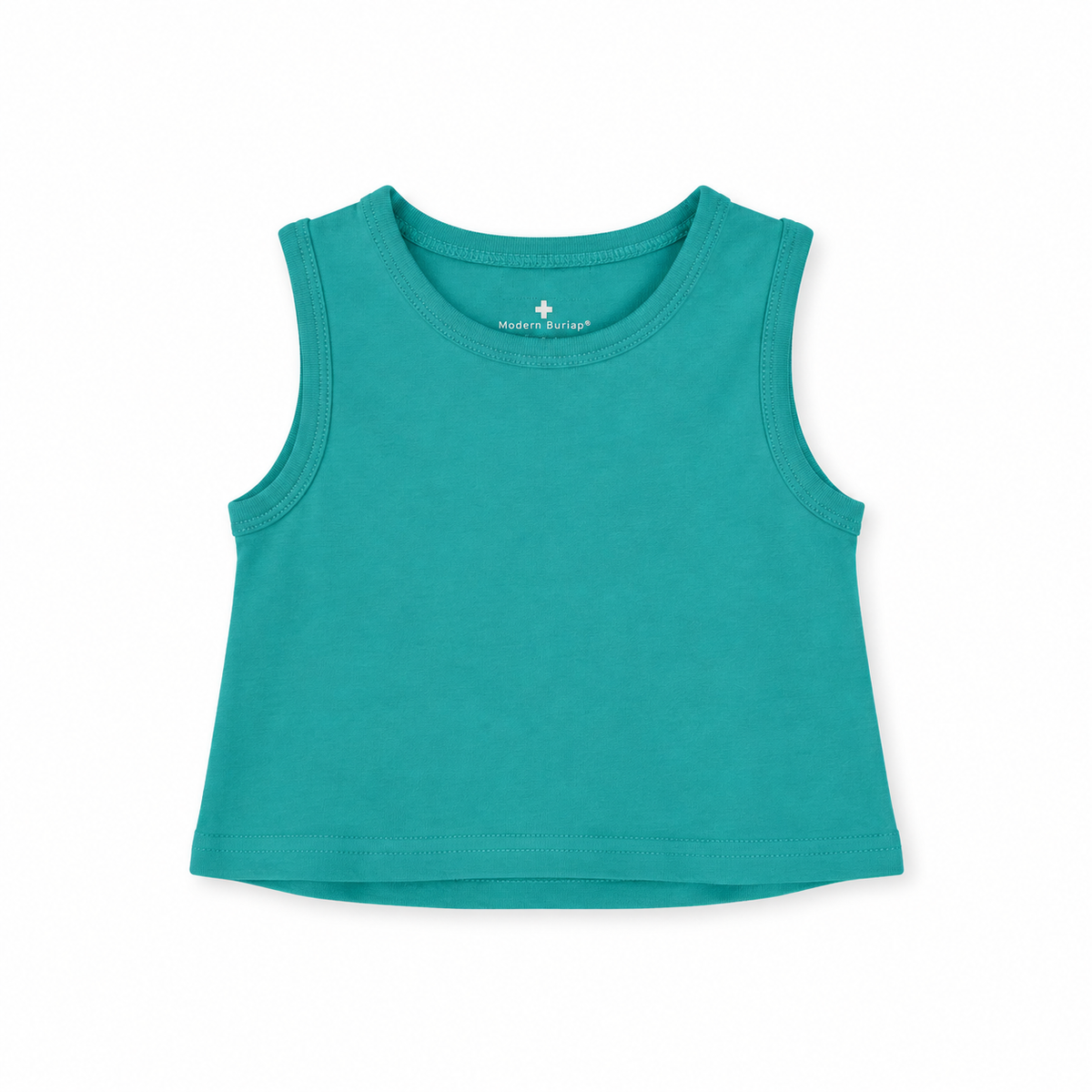 Organic Baby + Kids Tank in arcadia, front studio view on white.