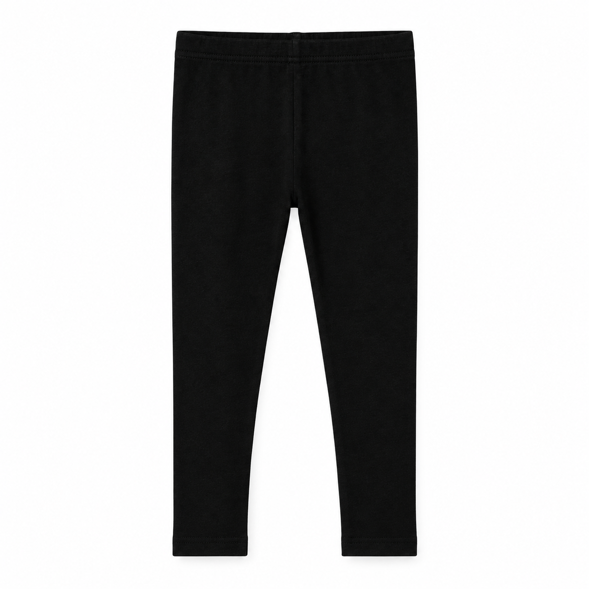 Organic Baby + Kids Leggings in black, front studio view on white.