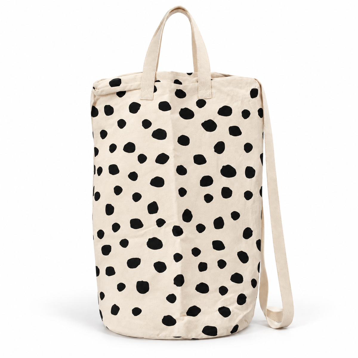 black spots canvas bag on white