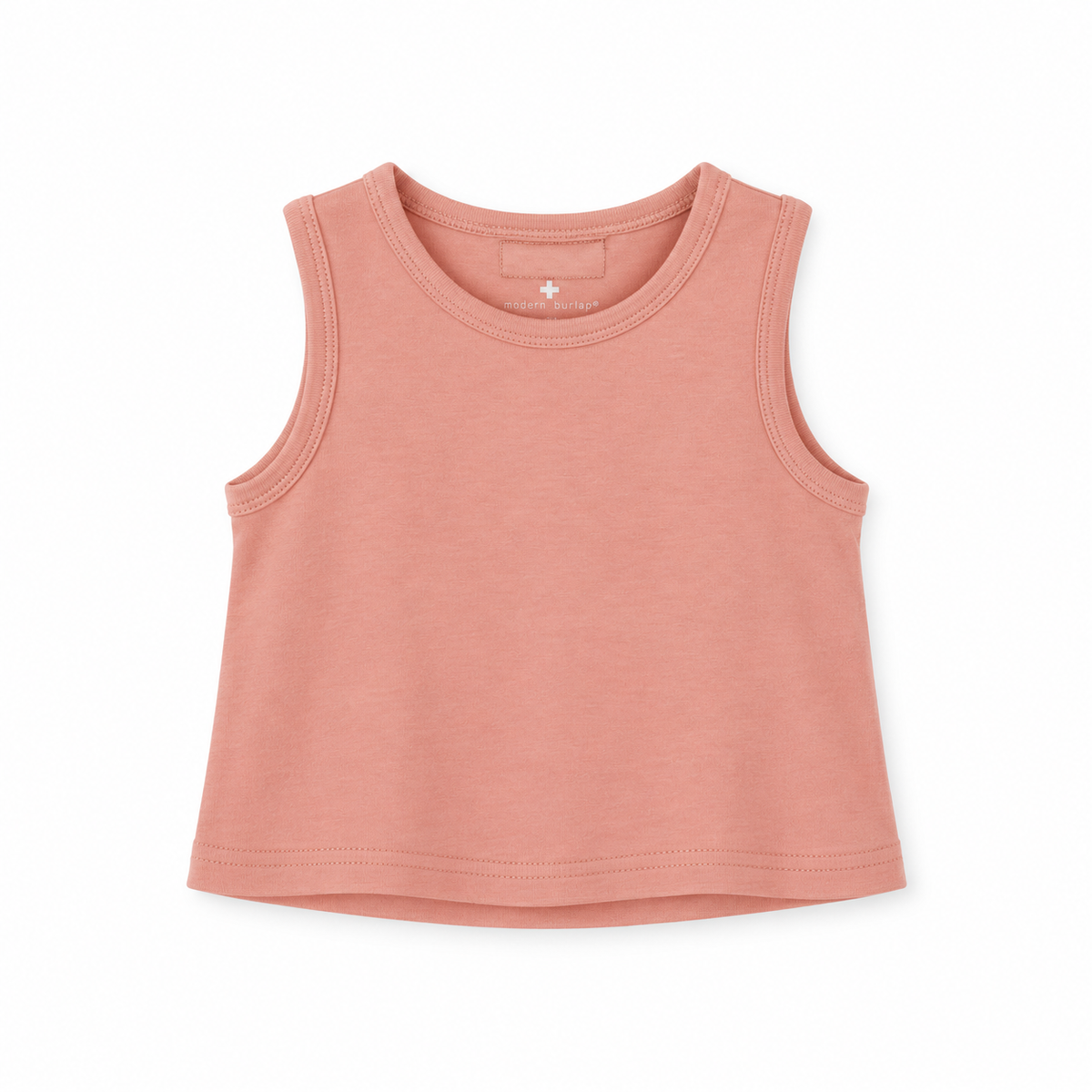 Organic Baby + Kids Tank in blooming dahlia, front studio view on white.
