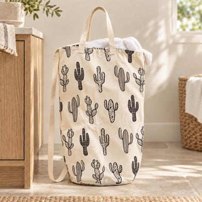 Modern Burlap cactus cotton canvas bag