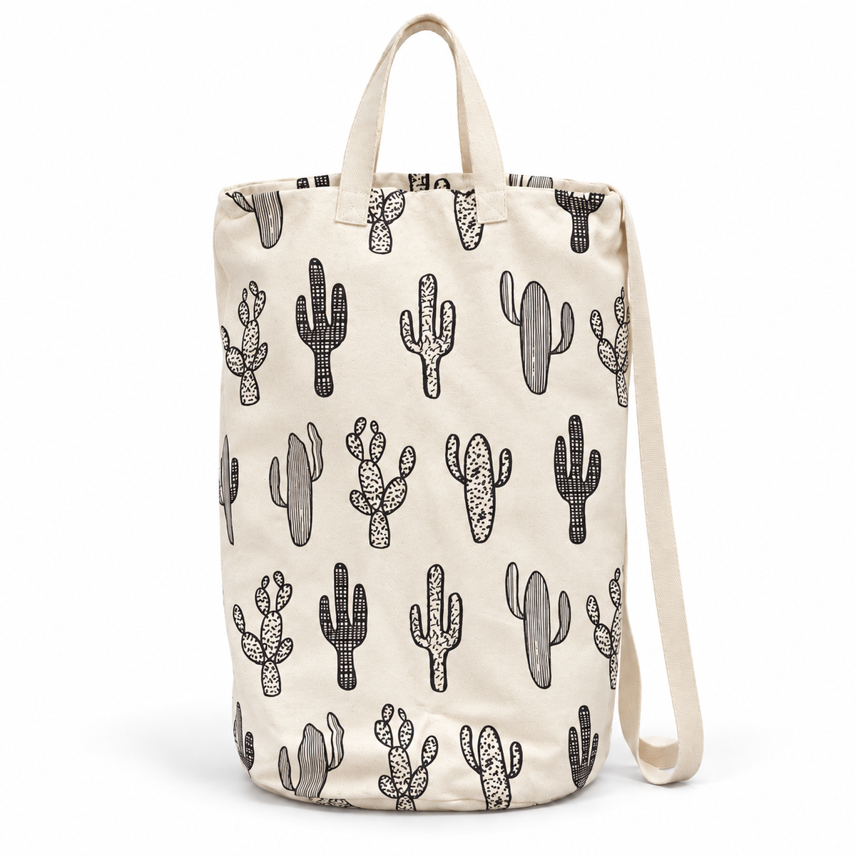 cactus canvas bag on white