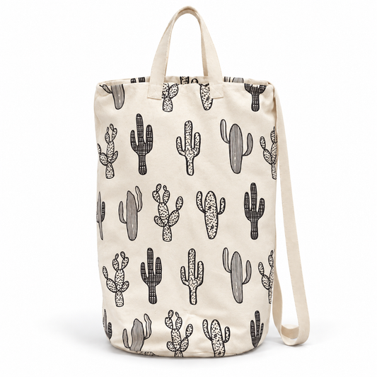 cactus canvas bag on white