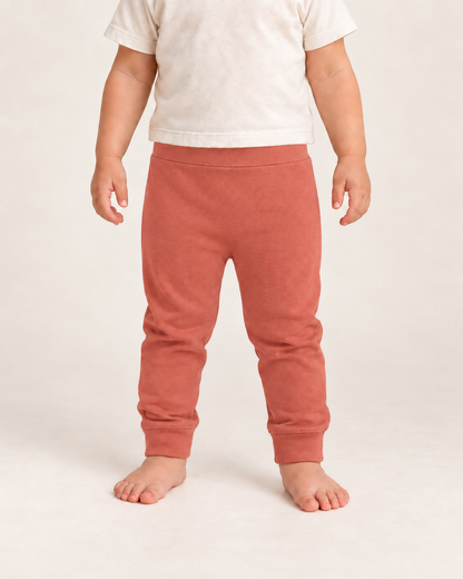 Cozy Pants in aragon, on-child front view