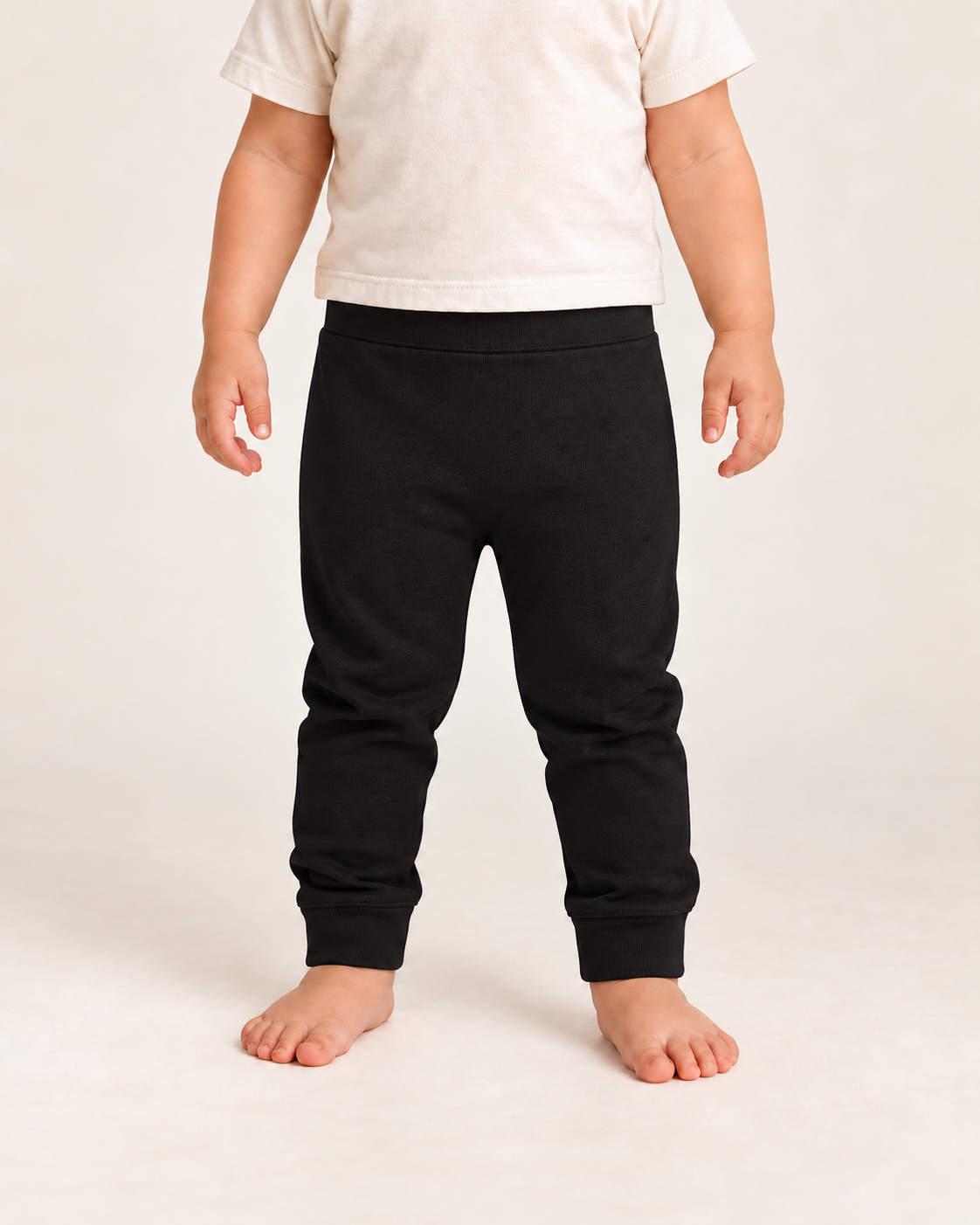 Cozy Pants in black, on-child front view