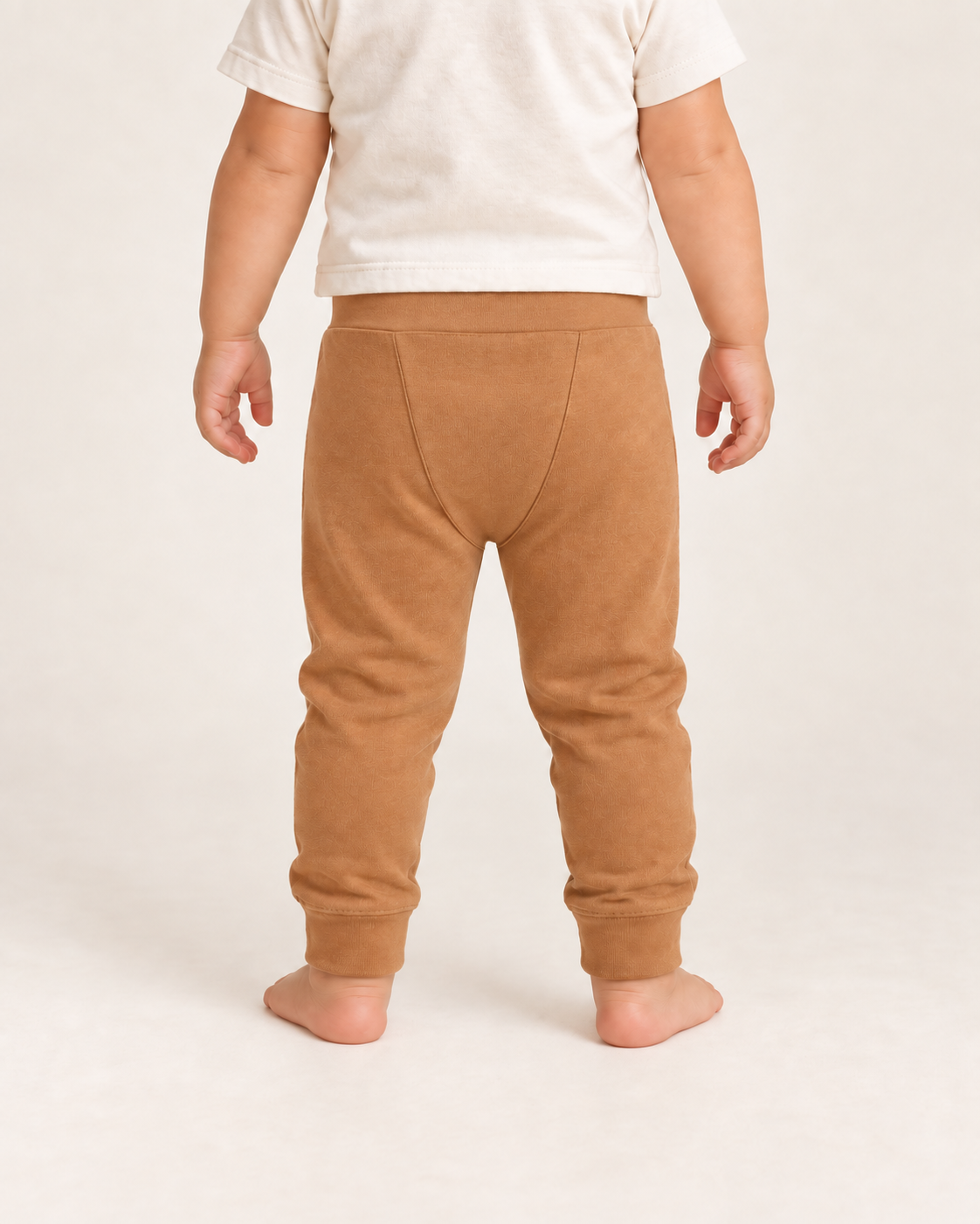 Cozy Pants in ginger back, on-child back view