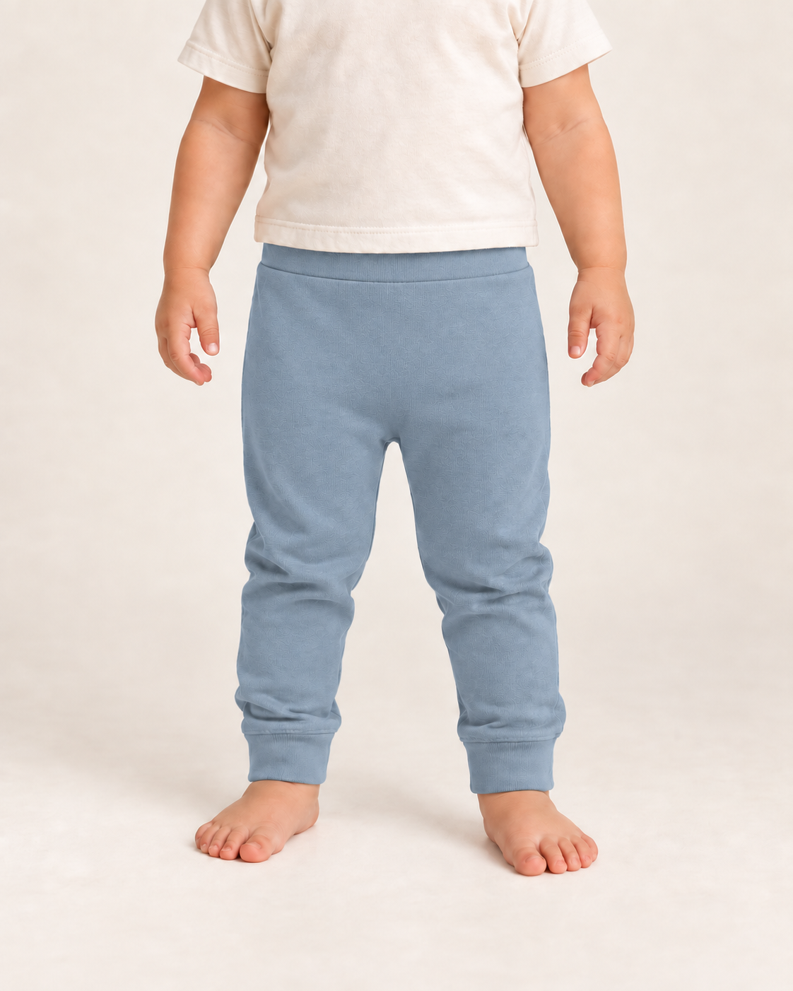 Cozy Pants in tradewinds, on-child front view