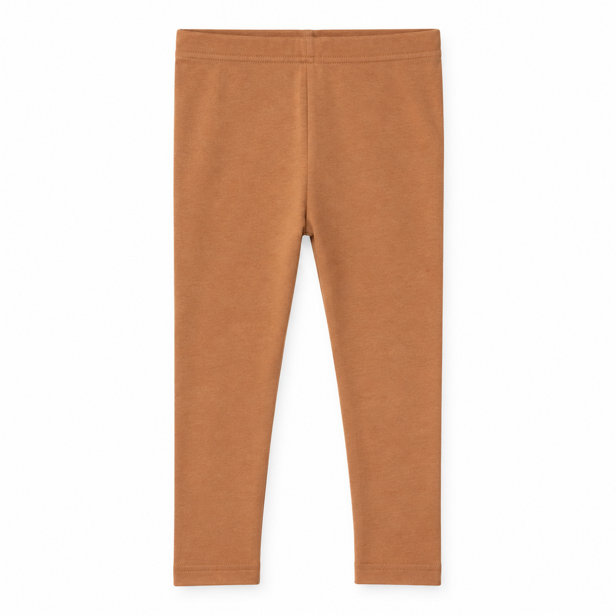 Organic Baby + Kids Leggings in ginger, front studio view on white.