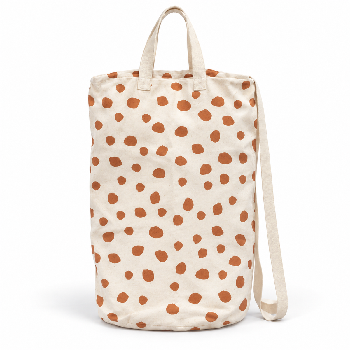 ginger spots canvas bag on white