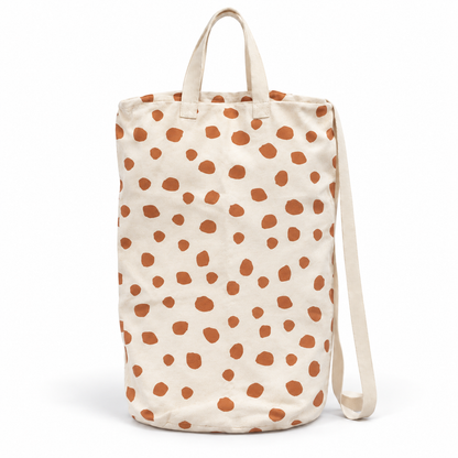 ginger spots canvas bag on white