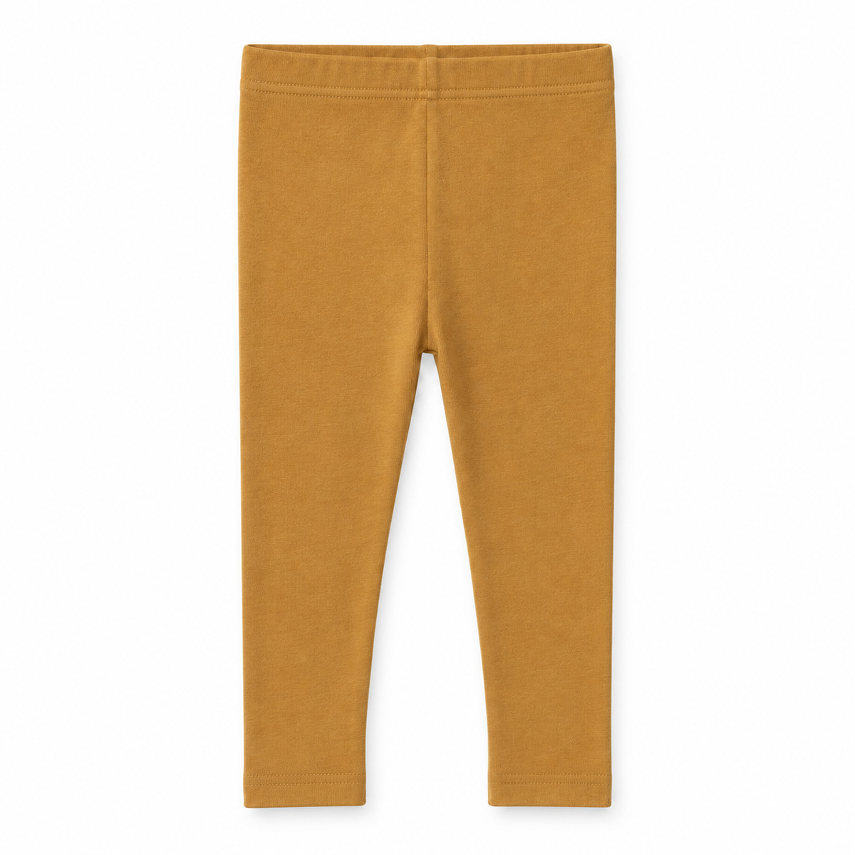 Organic Baby + Kids Leggings in honey, front studio view on white.