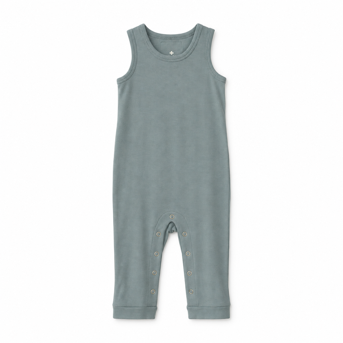 Modern Burlap organic tank Explorer Back jumpsuit, Tradewinds, full front studio view
