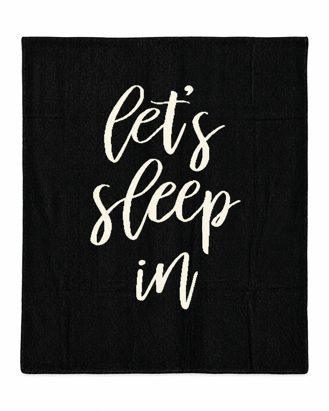 Let's Sleep In Recycled Cotton Throw Blanket — full blanket design on white