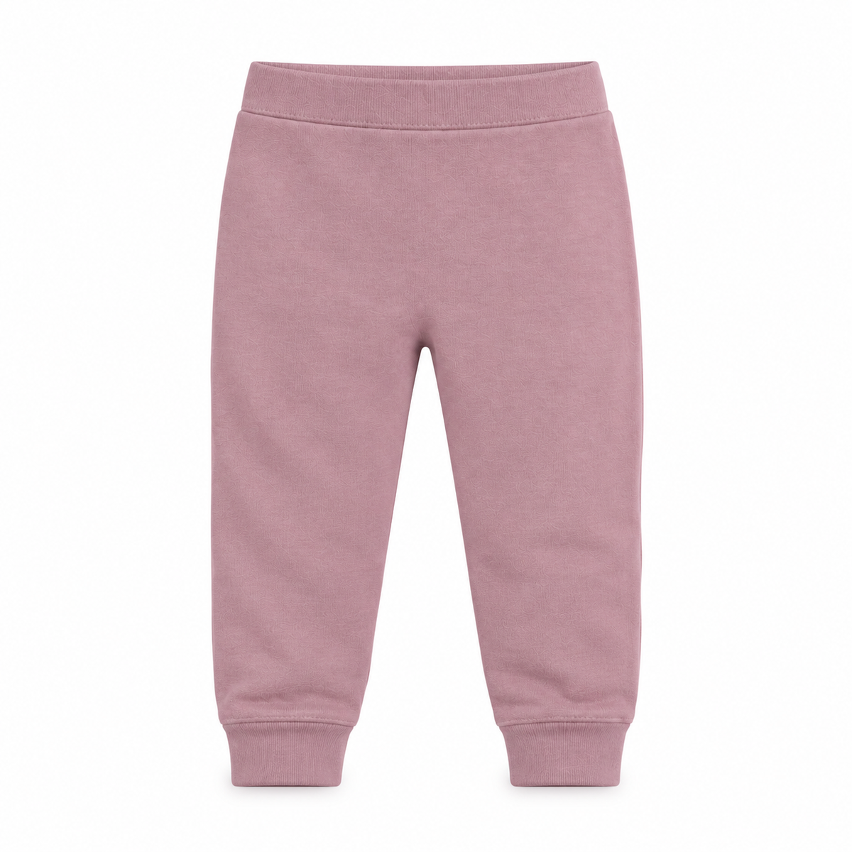 Organic Cozy Pants in mauve, standalone front studio view on white.