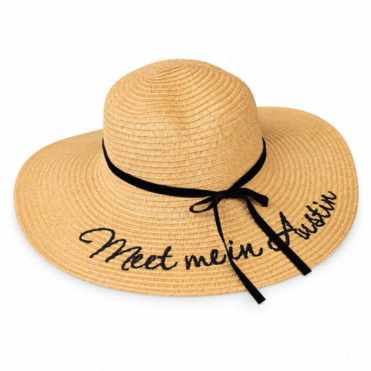 Meet Me in Austin Straw Hat — product on white background