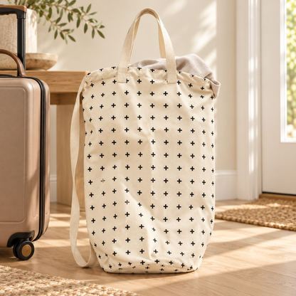 Modern Burlap mini swiss cross cotton canvas bag