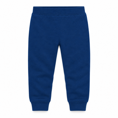 Organic Cozy Pants in navy peony, standalone front studio view on white.