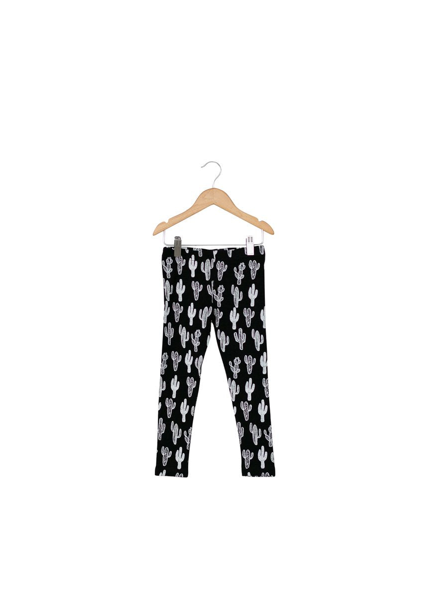 Organic cotton kids leggings by Modern Burlap in black and white signature print