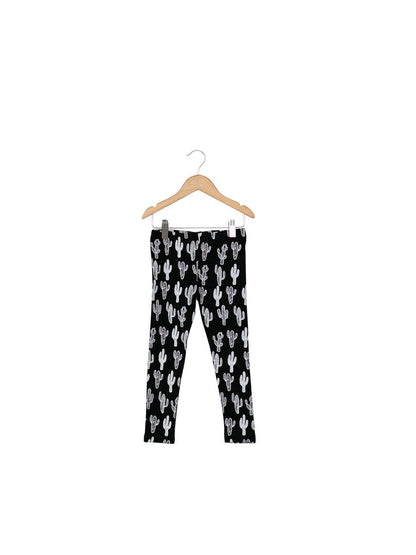 Organic cotton kids leggings by Modern Burlap in black and white signature print